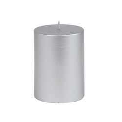 3 X 4 Inch Metallic Silver Pillar Candle- Jeco Wholesale CPZ-104