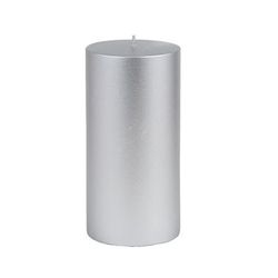 3 X 6 Inch Metallic Silver Pillar Candle- Jeco Wholesale CPZ-106