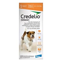 Credelio For Dogs 12 To 25 Lbs (225mg) Orange 3 Doses