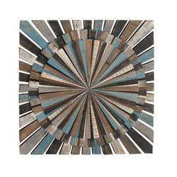 Juniper + Ivory 36 In. x 36 In. Farmhouse Abstract Wall Decor Brown Wood - Juniper + Ivory 84309