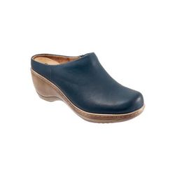 Extra Wide Width Women's Madison Clog by SoftWalk in Navy (Size 10 1/2 WW)