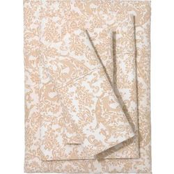 Printed Damask 6-PC. Sheet Set by BrylaneHome in Pearl Damask (Size FULL)