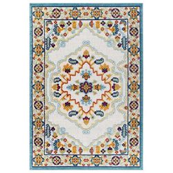 Modway Reflect Ansel Distressed Vintage Floral Vintage UV-Resistant 5x8 Area Rug in Multicolored