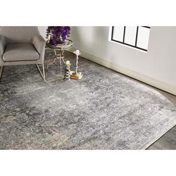 Melmas Vintage Space-Dyed Rug, Stone Gray, Area Rug