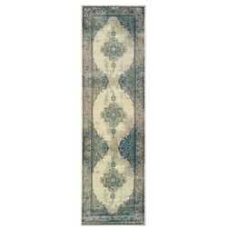 Style Haven Edith Faded Center Medallion Ivory/ Blue Area Rug