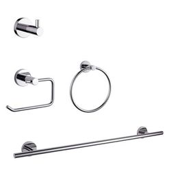 Bagno Nera 4-Piece Bathroom Accessory Set - Chrome - Lexora Home LAS16152PC