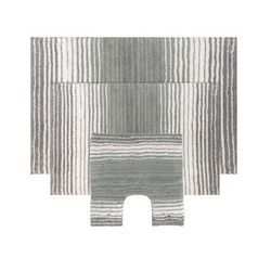 Gradiation 3-Pc. Bath Rug Set by Home Weavers Inc in Grey (Size 3 RUG SET)