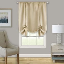 Wide Width Darcy Window Curtain Tie Up Shade - 58x63 by Achim Home Décor in Tan (Size 58" W 63" L)