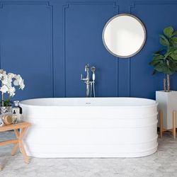 Randolph Morris Preston 66 Inch Acrylic Double Ended Trough Freestanding Tub RMBP77-67-ORB