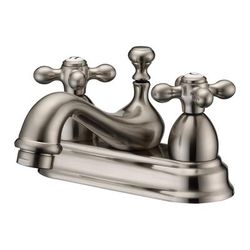 Randolph Morris Teapot Centerset Bathroom Sink Faucet - Metal Cross Handles RMNAB14MC-BN