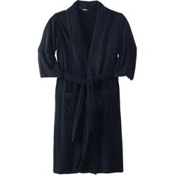 Terry Bathrobe with Pockets by KingSize in Black (Size 4XL/5XL)