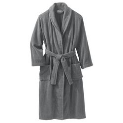 Terry Bathrobe with Pockets by KingSize in Steel (Size 5XL/6XL)