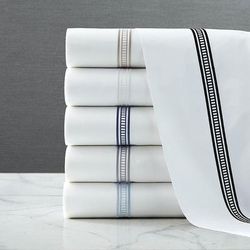 Ladder Stitch Sateen Sheet Set - Mist Blue, California King - Frontgate Resort Collection™