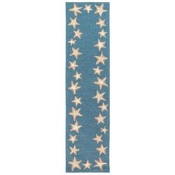 "Liora Manne Capri Starfish Border Indoor/Outdoor Rug Aqua 24"x8' - Trans Ocean CAPR8171004"