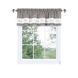 Live, Love, Laugh Window Curtain Valance - 58x14 by Achim Home Décor in Grey