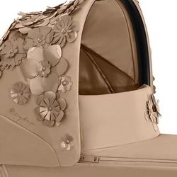 Cybex Priam Lux Carry Cot - Simply Flowers - Nude Beige