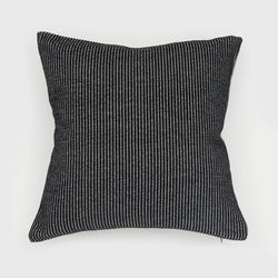 ELSA REVERSIBLE WOVEN STRIPES PILLOW 18X18 by Evergrace Home in Black (Size 18" X 18")