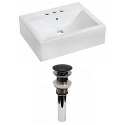 20.25-in. W Wall Mount White Vessel Set For 3H4-in. Center Faucet - American Imaginations AI-31080