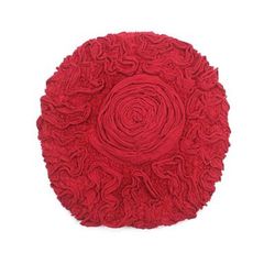 Bell Flower Bath Rug Collection by Home Weavers Inc in Red (Size 18" X 18")