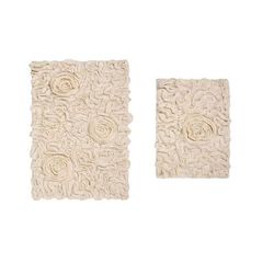 Bell Flower 2-Pc. Bath Rug Collection by Home Weavers Inc in Ivory