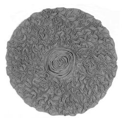 Bell Flower Round Bath Rug Collection by Home Weavers Inc in Grey (Size 30" ROUND)