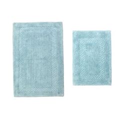 Classy Bathmat 2 Piece Bath Rug Collection by Home Weavers Inc in Aqua