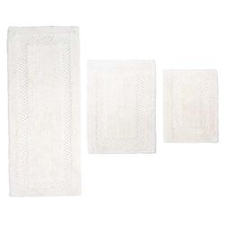 Classy Bathmat 3 Piece Bath Rug Collection by Home Weavers Inc in Ivory