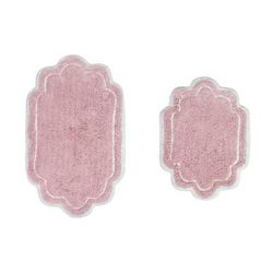 Allure 2 Piece Set Bath Rug Collection by Home Weavers Inc in Pink