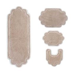 Allure 4 Piece Set Bath Rug Collection by Home Weavers Inc in Linen