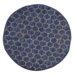 Beehive Modern Collection Area Rug Round by Home Weavers Inc in Blue (Size 57" ROUND)
