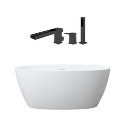 Randolph Morris Luna 67 Inch Acrylic Double Ended Freestanding Tub and Faucet Package RMD54-MBF5