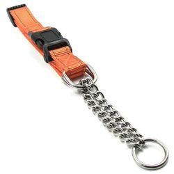 'Tutor-Sheild' Martigale Safety and Training Chain Dog Collar, Orange, Large