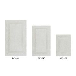 Lux Collectionis Bath Mat Rug 3 Piece Set (17" x 24" | 21" x 34" | 24" x 40") by Better Trends in Ivory