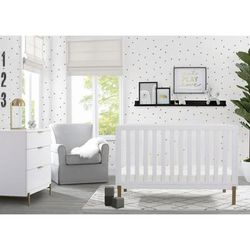 Hendrix 4-in-1 Convertible Crib in Bianca White with Metal Base - Delta Children W114130-186