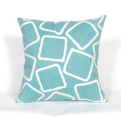 "Liora Manne Visions I Squares Indoor/Outdoor Pillow Aqua 20" Square - Trans Ocean Import Co 7SA2S408704"