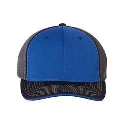 Richardson 172 Sportmesh Trucker in Royal/Charcoal/Black Triblend size Small | Polyester/Spandex Blend