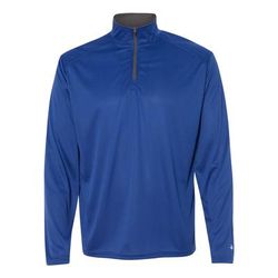 Badger Sport 4102 Men's Lightweight Long-Sleeve Quarter-Zip Performance Pullover T-Shirt size XL | Polyester BG4102