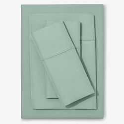 Solid Damask 6-PC. Sheet Set by BrylaneHome in Seaglass (Size FULL)