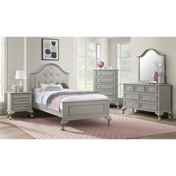 Picket House Furnishings Jenna Twin Panel 3PC Bedroom Set in Grey - Picket House Furnishings JS300TB3PC