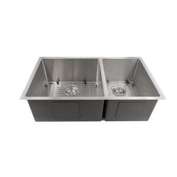 ZLINE Chamonix 36 Inch Undermount Double Bowl Sink in DuraSnow® Stainless Steel (SR60D-36S) - ZLINE Kitchen and Bath SR60D-36S