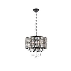 Elise 17 inch pendant in black - Elegant Lighting LD713D17BK