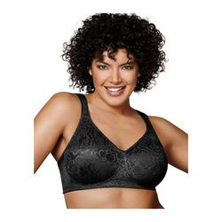 Plus Size Women's 18 Hour Ultimate Lift & Support Wirefree Bra by Playtex in Black (Size 44 B)