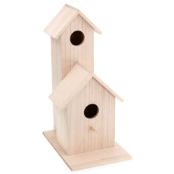 Nichoir double en bois, 16 x 24 x 36 cm