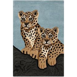 Handmade SAFAVIEH Wildlife Leopard Cubs Wool Rug - 2' x 3'