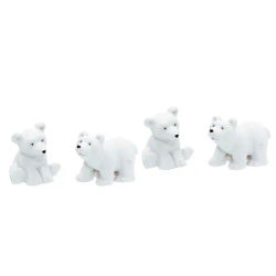 Figurines déco "ours polaires", 4 pièces