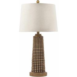 Palmerstown 29"H x 15"W x 15"D End Table Lamp Beige/White/Nickel/Translucent/Tan Table Lamp - Boutique Rugs