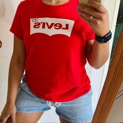 Levi's Tops | Levis Red Logo Tee | Color: Red | Size: M