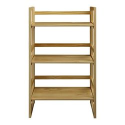 3-Shelf Folding Student Bookcase 20.75" Wide-Natural by Casual Home in Natural