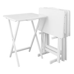 5pcs Tray Table Set - White by Casual Home in White