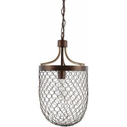 Nagsaing 17"L x 12"W x 12"H Ceiling lamp Rust/Black/Brown/Dark Red Pendant - Boutique Rugs